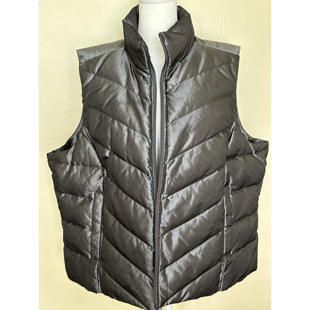 Land’s‎ End Gray Puffer Vest 1X/P 16W-18W Womens Vest